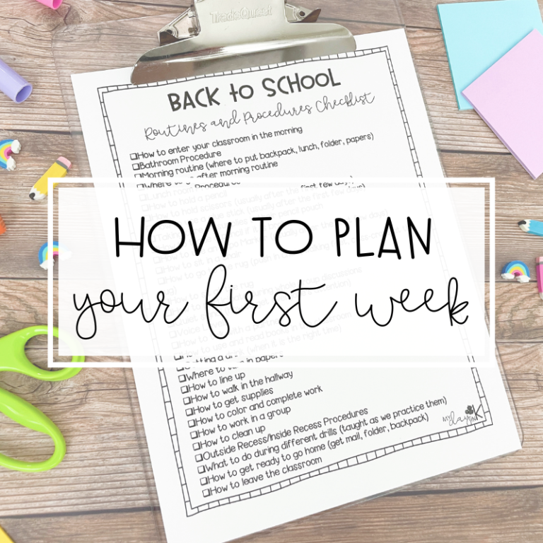 How to Plan the First Week of Kindergarten