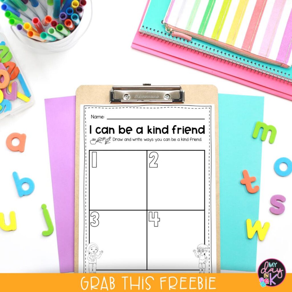 empathy activities for kids-I am kind freebie