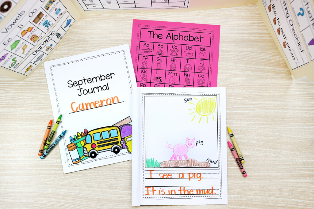 kindergarten writing journal- kindergarten writing center ideas