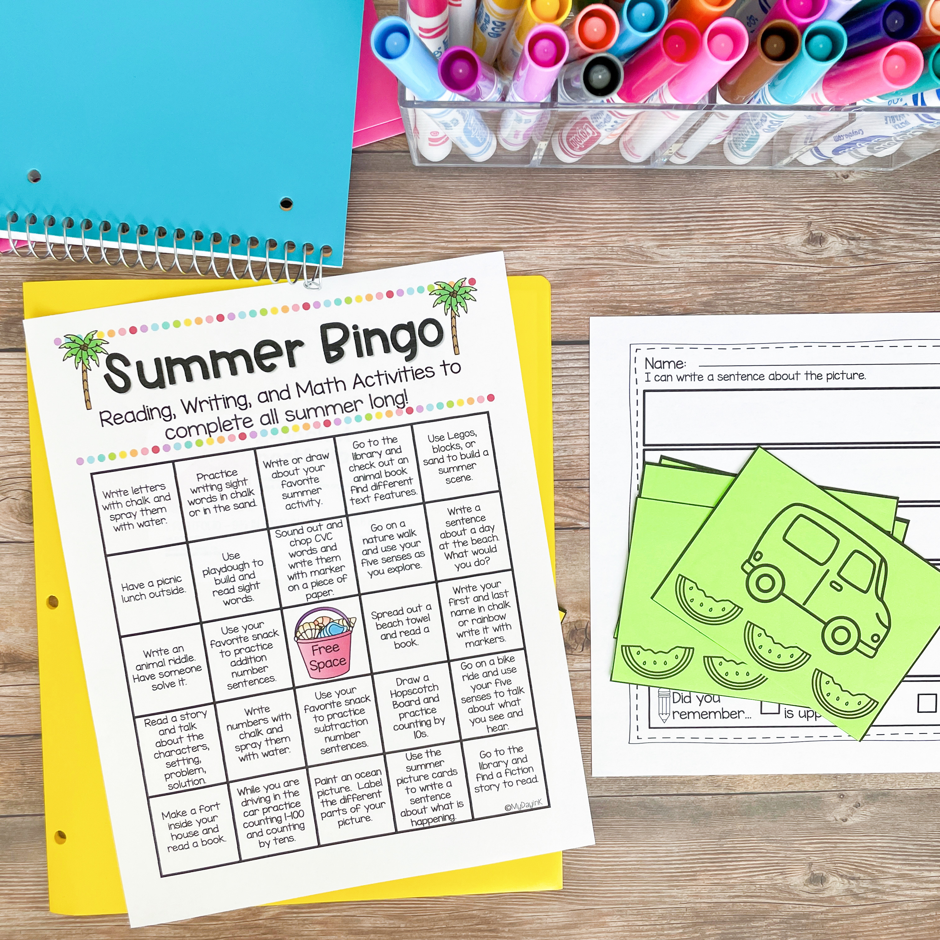 summer bingo cards folder for home 