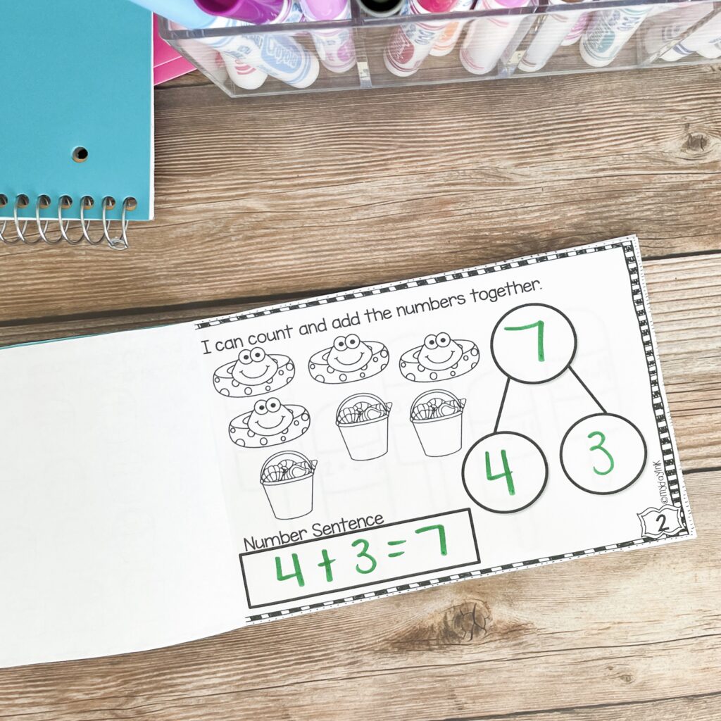 elementary math journals number bond sheet 