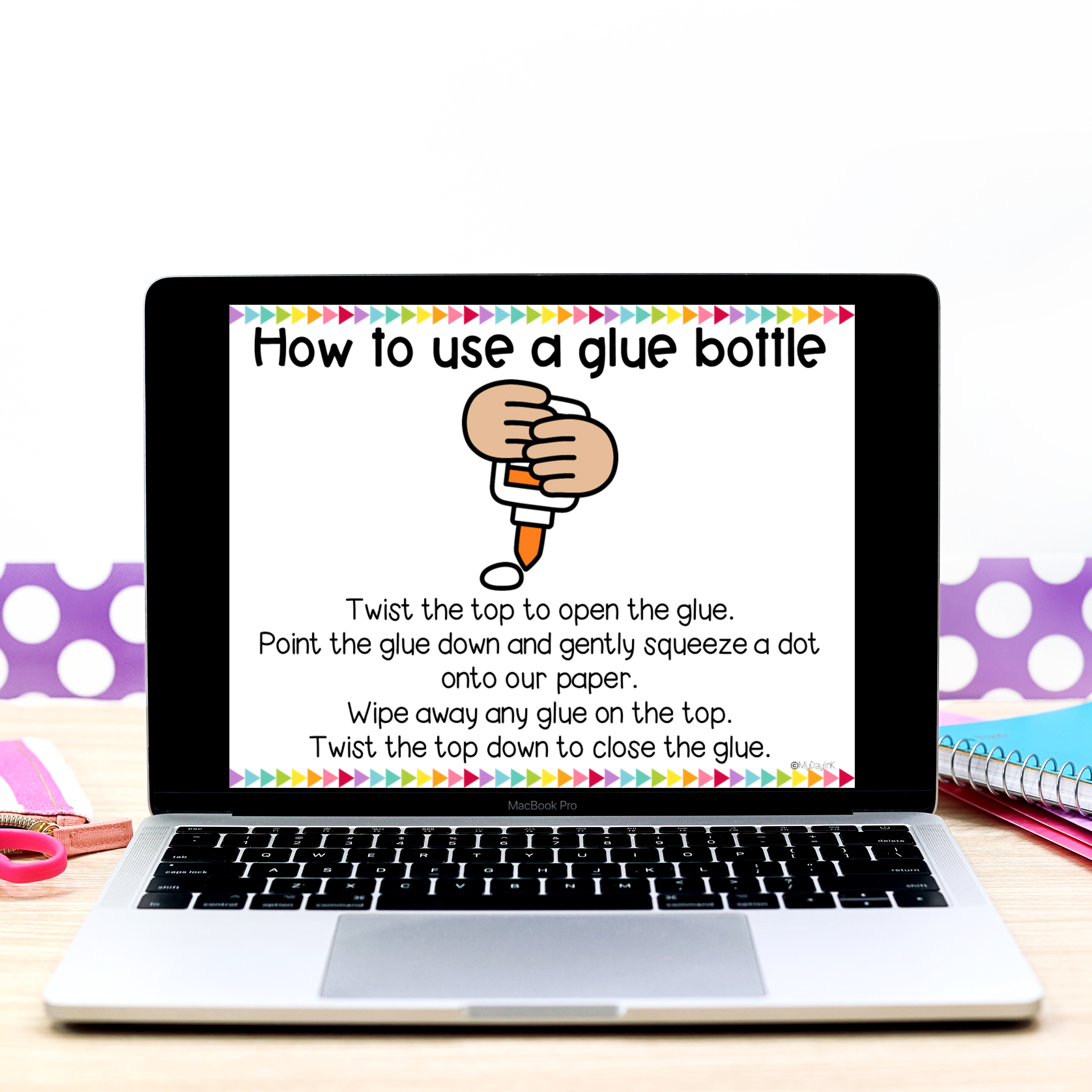 kindergarten supplies list-how to use a glue bottle slide