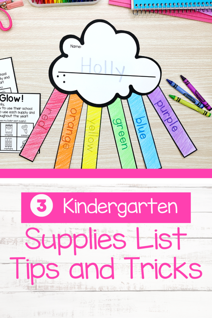 kindergarten supplies list Pinterest Pin