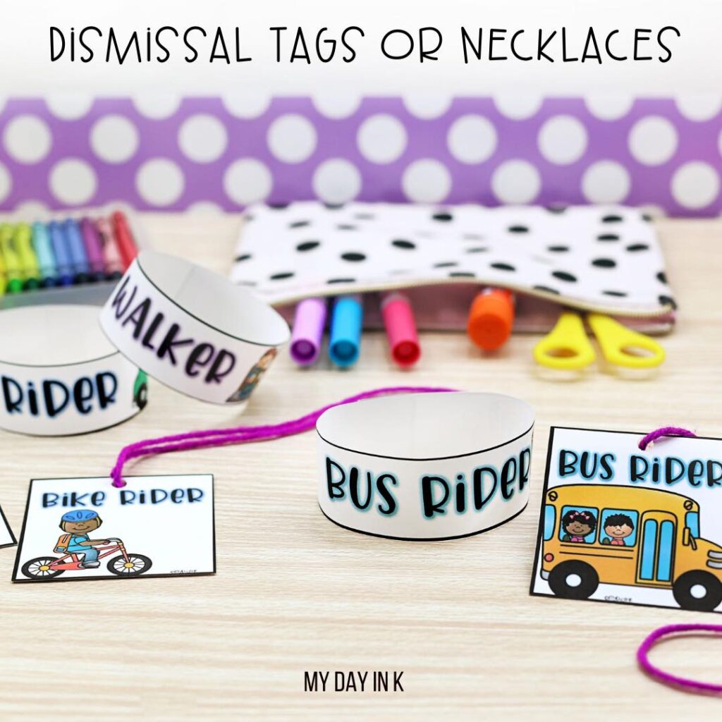 dismissal procedures for elementary schools- bus tags and necklaces