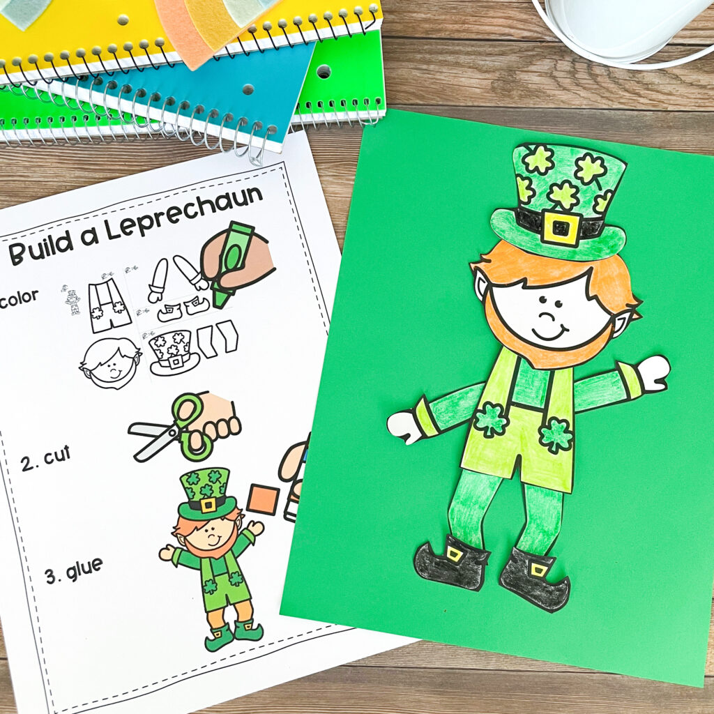build a leprechaun writing activity- fun kindergarten writing activity for St. Patrick's Day