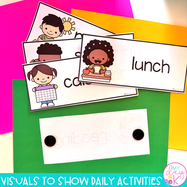 classroom schedule ideas cards with velcro on the back
