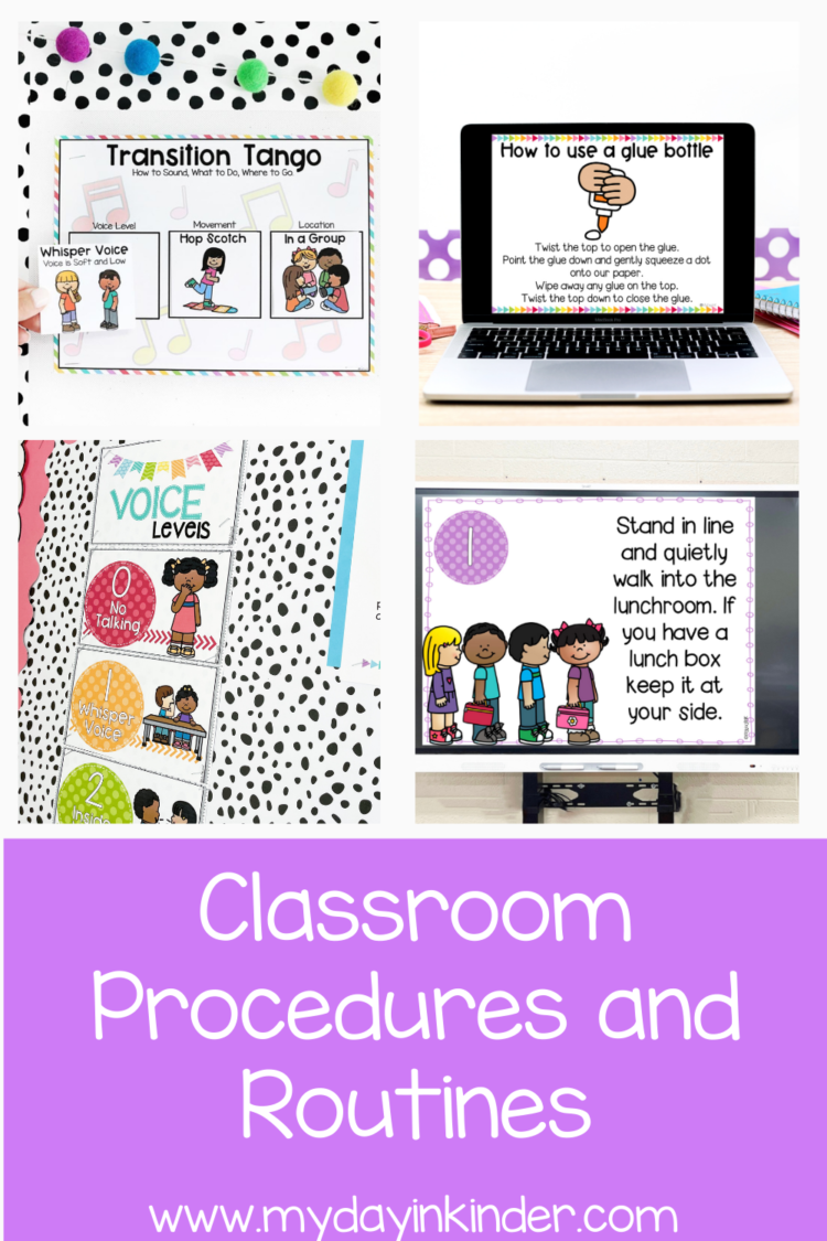 Classroom Routines and Procedures Examples- My Day in K