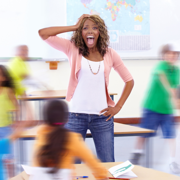 classroom disruptions- stressed teacher