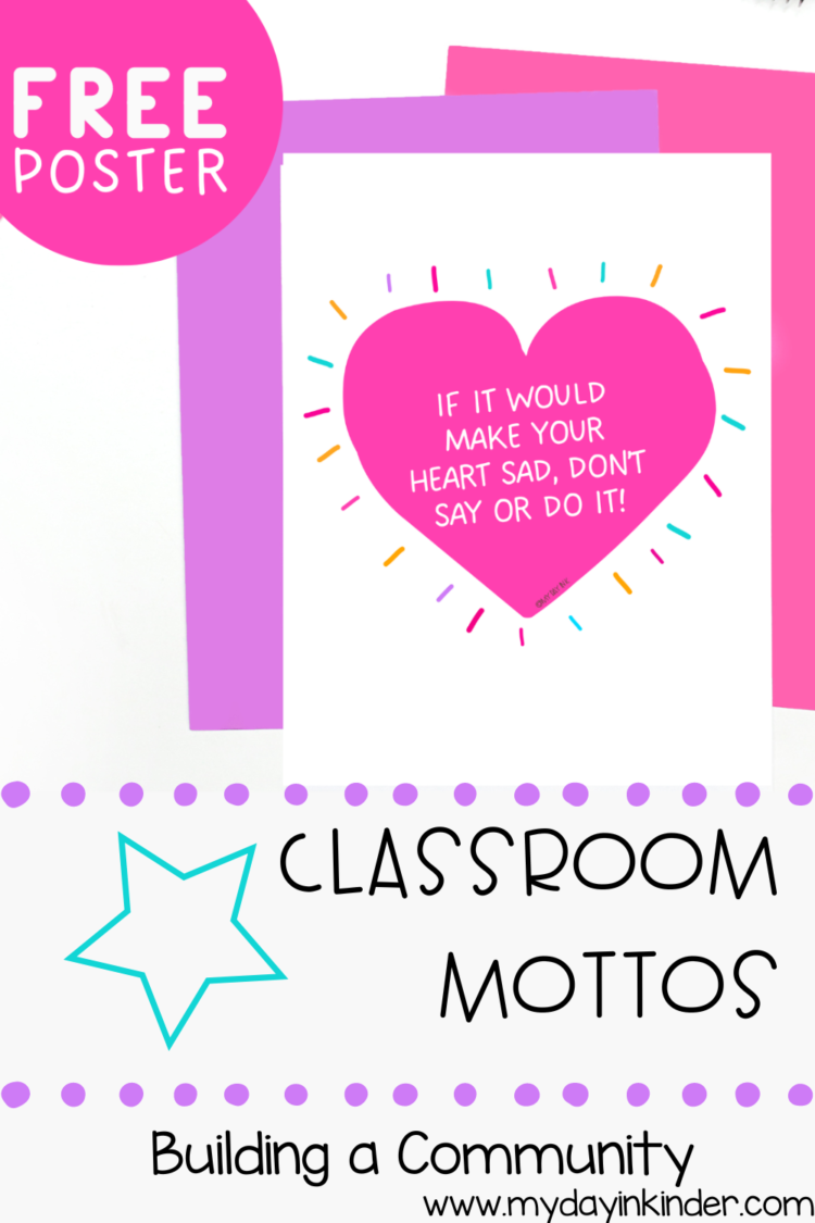 Using Classroom Mottos To Build Classroom Community - My Day in K