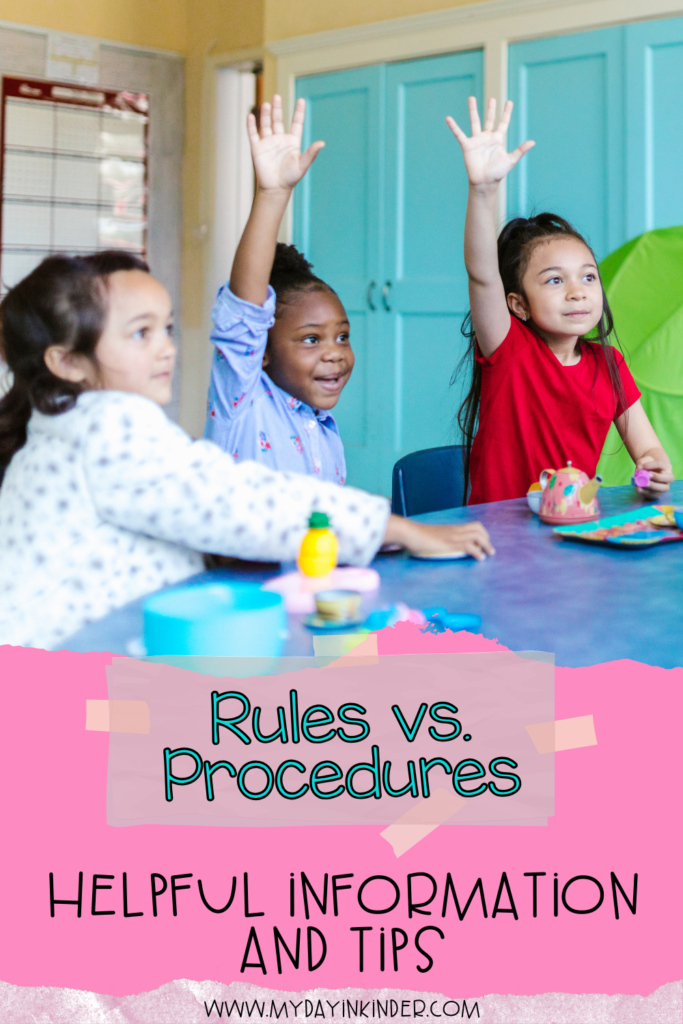Rules vs Procedures Classroom Management pin image