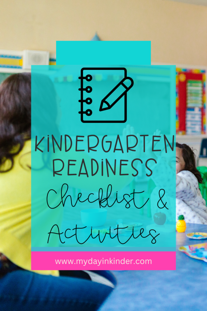 printable kindergarten readiness checklist pin image