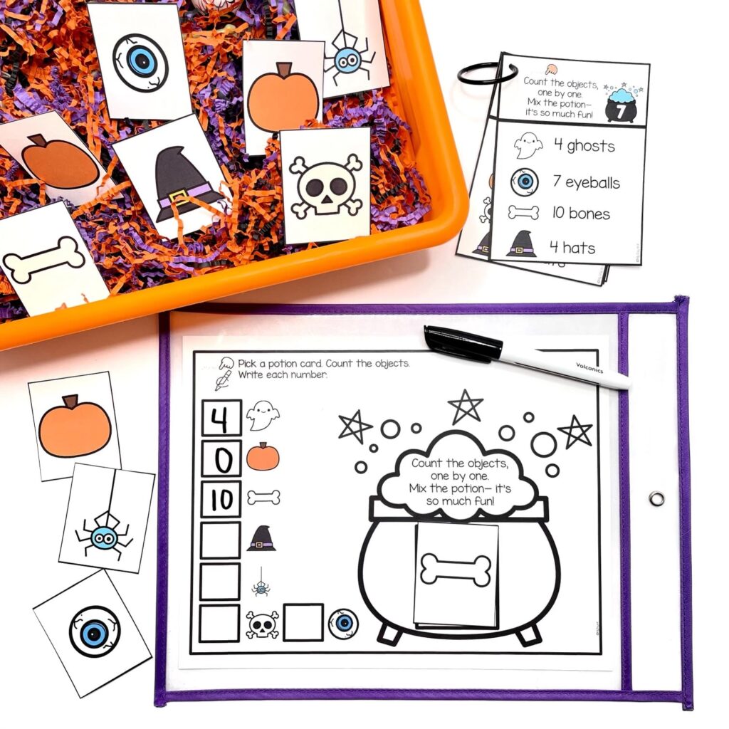 halloween sensory bin-halloween worksheets