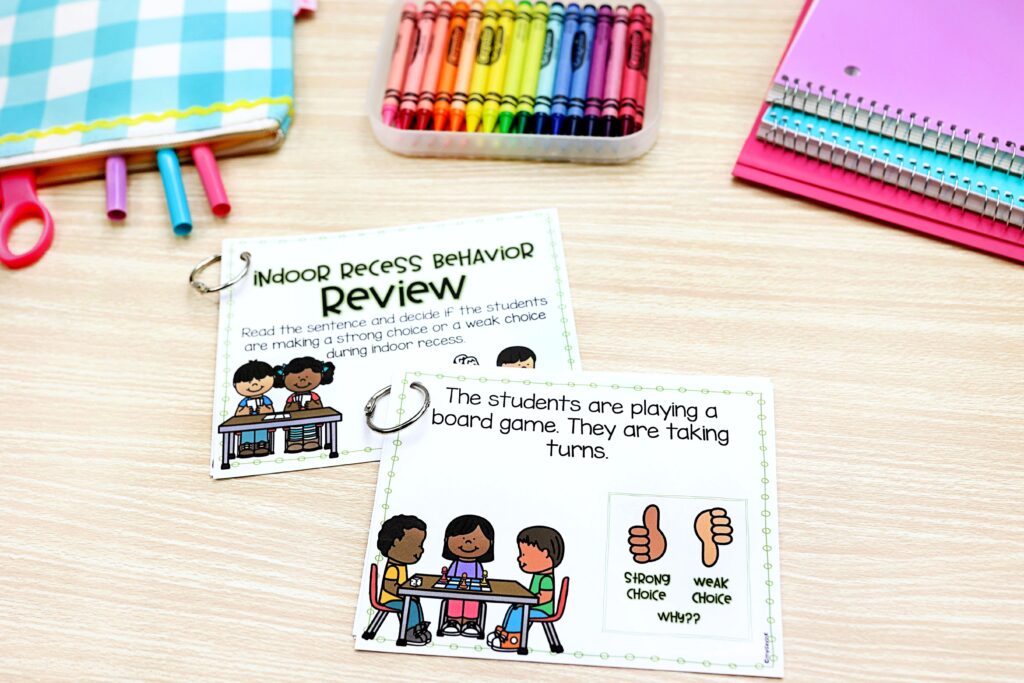 indoor recess games for elementary students- sharing materials