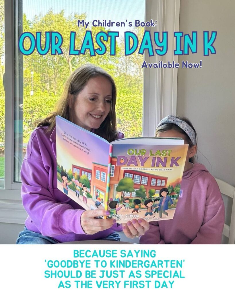 our last day in K book- woman reading book to child