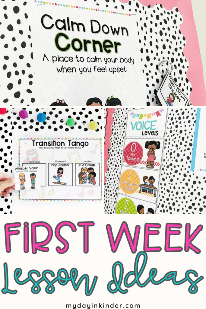 first week lesson ideas pin image