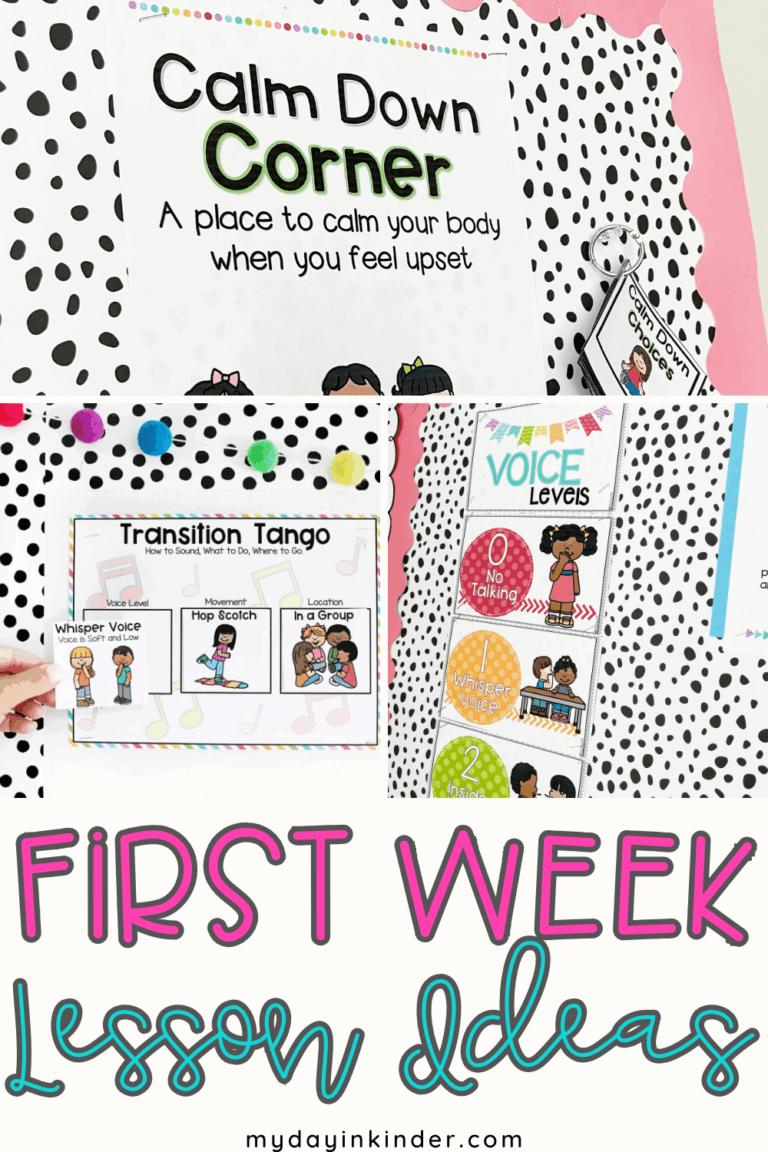 Your First Week Lesson Ideas: A Blueprint to Learning - My Day in K