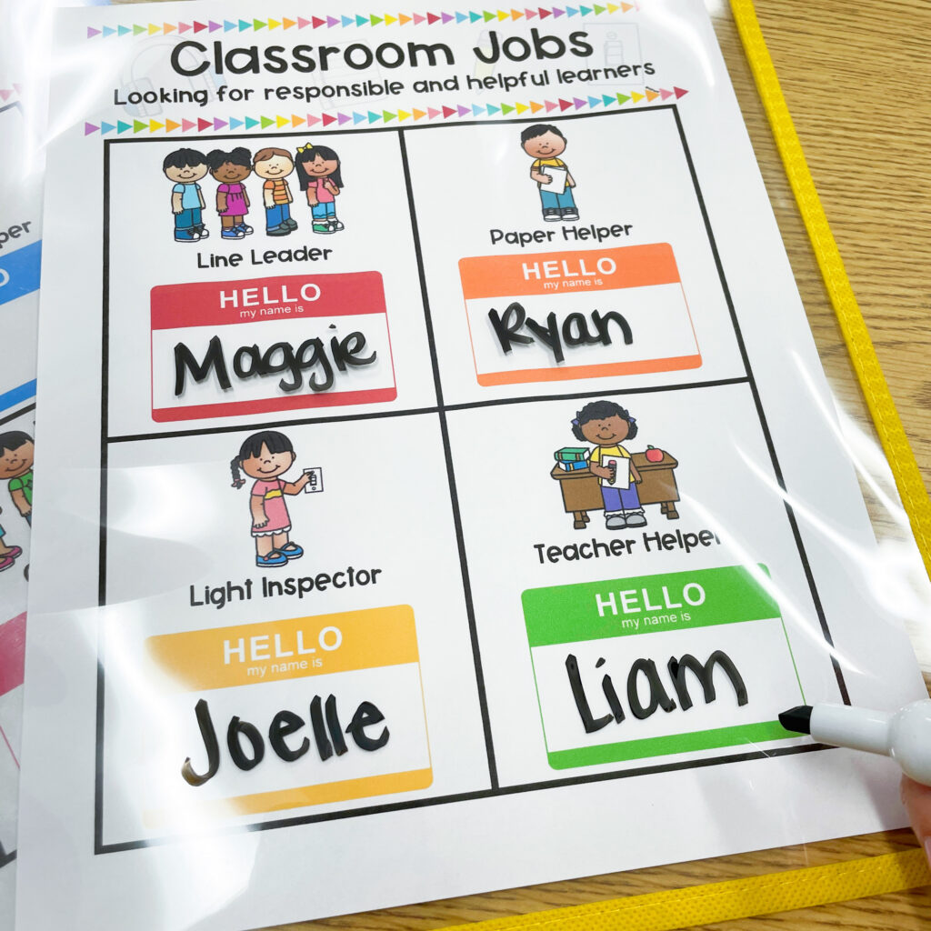 reinforcing expectations - job chart