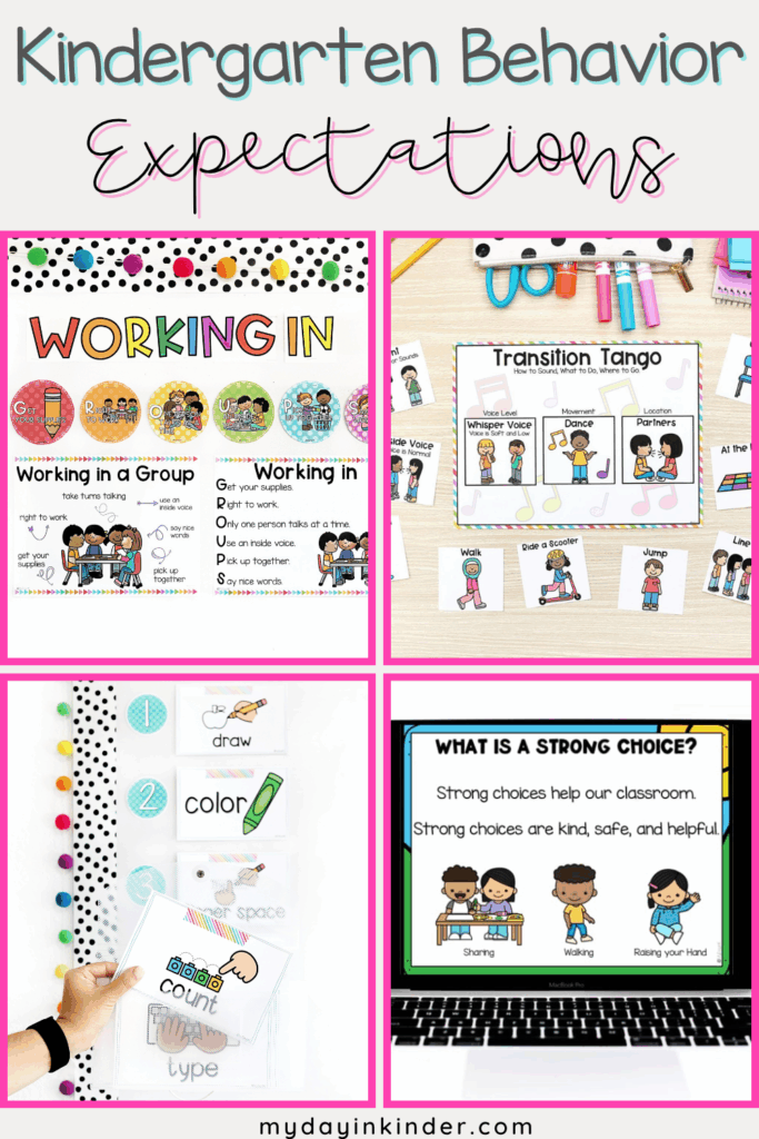 kindergarten behavior expectations pin image