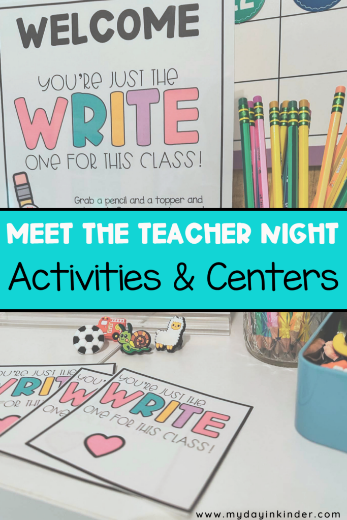 meet the teacher night activities pin image
