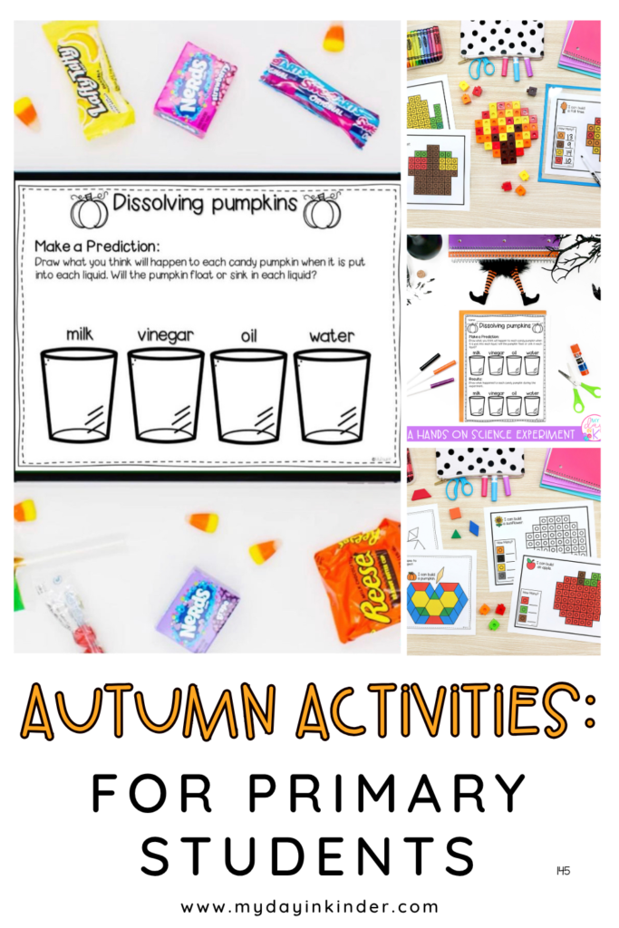 autumn activities for primary students pin image