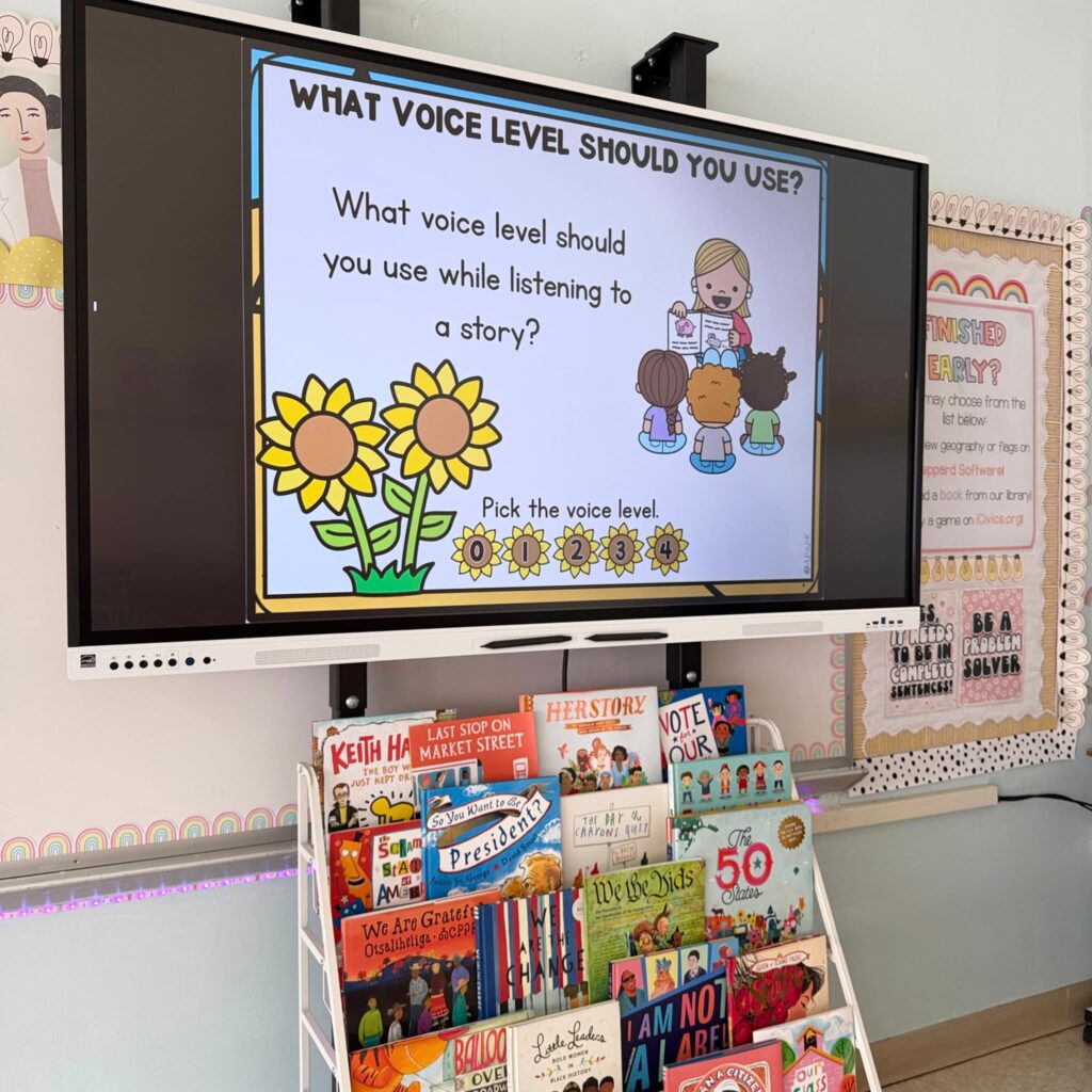simple classroom expectations voice level slide